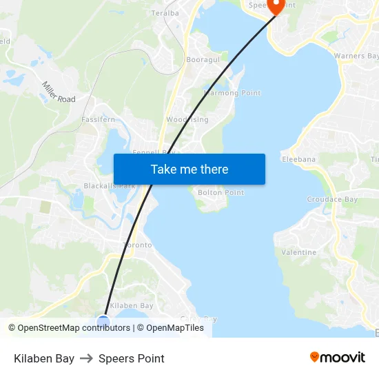 Kilaben Bay to Speers Point map
