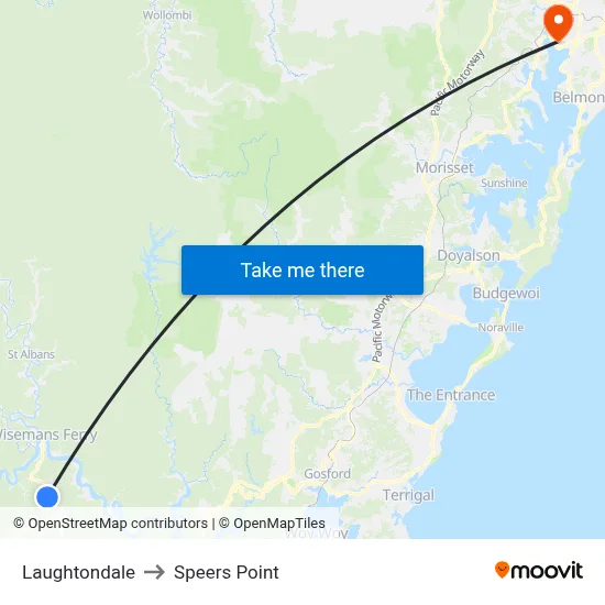 Laughtondale to Speers Point map