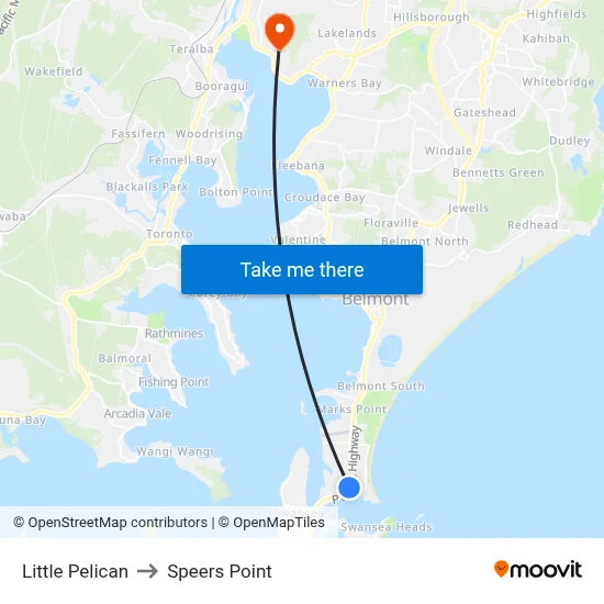 Little Pelican to Speers Point map