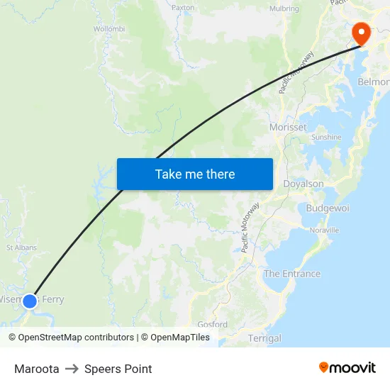 Maroota to Speers Point map