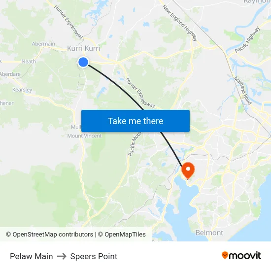Pelaw Main to Speers Point map