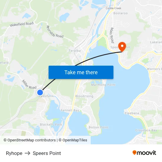 Ryhope to Speers Point map