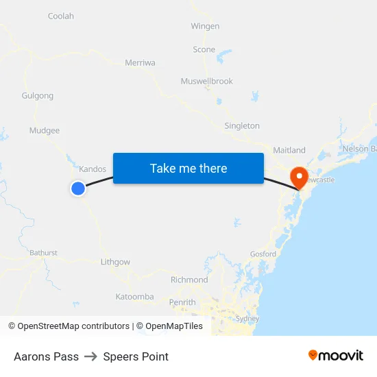 Aarons Pass to Speers Point map