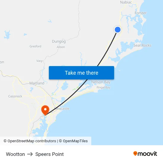 Wootton to Speers Point map