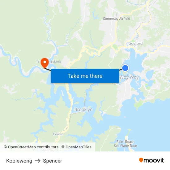 Koolewong to Spencer map