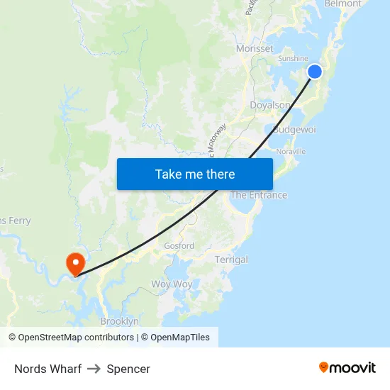 Nords Wharf to Spencer map