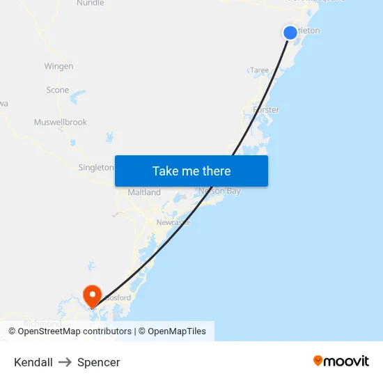 Kendall to Spencer map