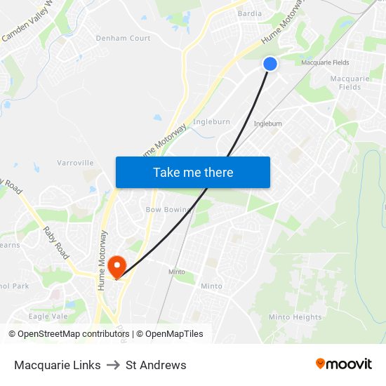 Macquarie Links to St Andrews map