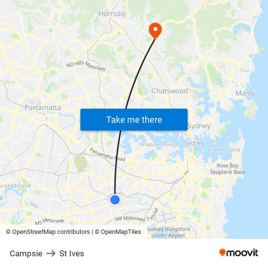 Campsie to St Ives map