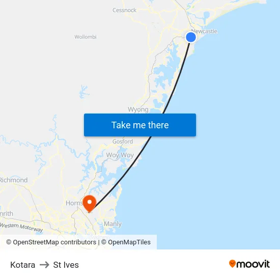 Kotara to St Ives map