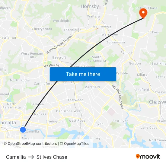 Camellia to St Ives Chase map