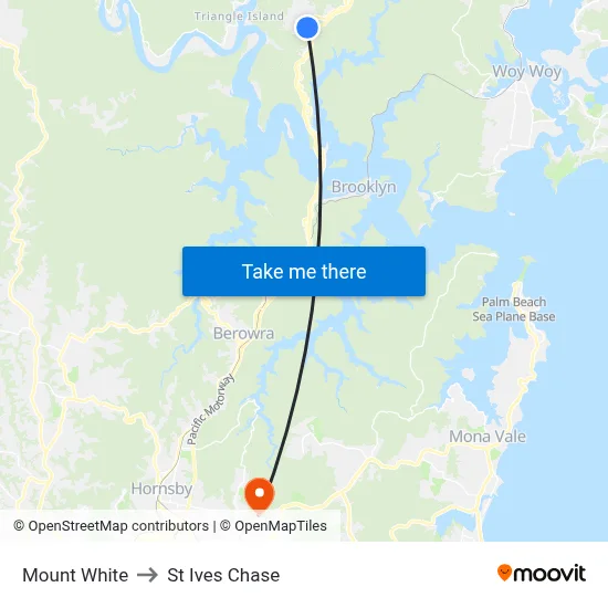 Mount White to St Ives Chase map
