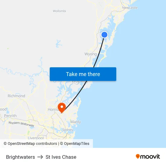 Brightwaters to St Ives Chase map