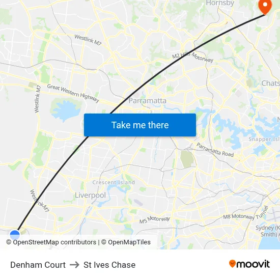 Denham Court to St Ives Chase map