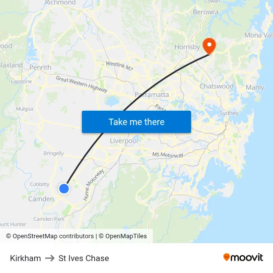 Kirkham to St Ives Chase map