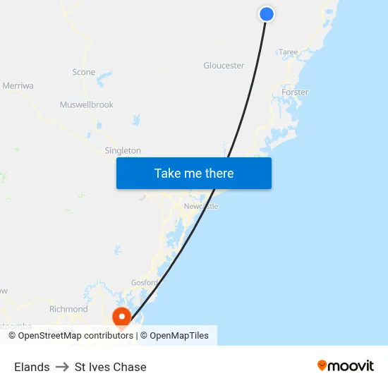 Elands to St Ives Chase map