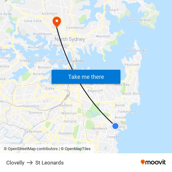 Clovelly to St Leonards map