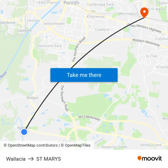 Wallacia to ST MARYS map