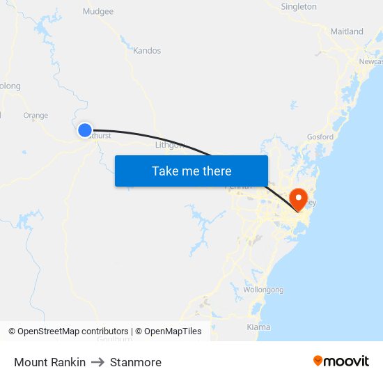 Mount Rankin to Stanmore map