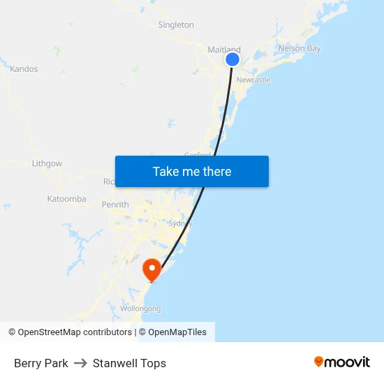 Berry Park to Stanwell Tops map