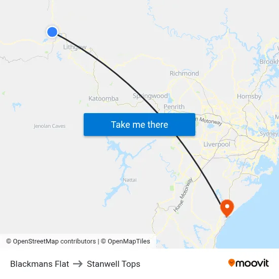 Blackmans Flat to Stanwell Tops map