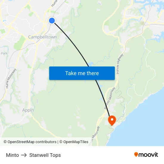 Minto to Stanwell Tops map