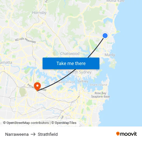 Narraweena to Strathfield map