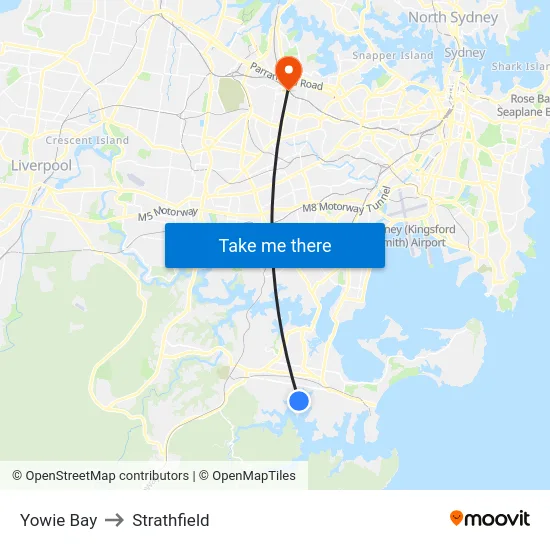 Yowie Bay to Strathfield map