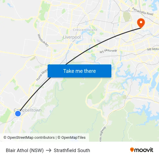 Blair Athol (NSW) to Strathfield South map