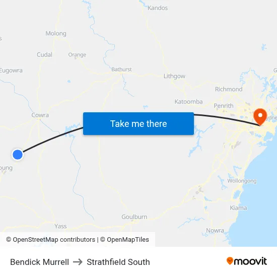 Bendick Murrell to Strathfield South map
