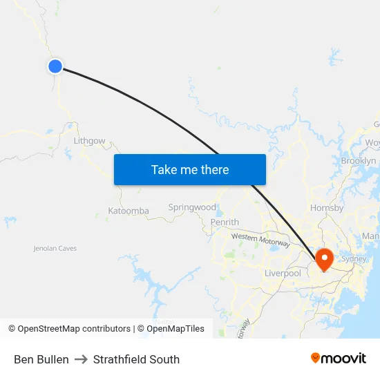 Ben Bullen to Strathfield South map