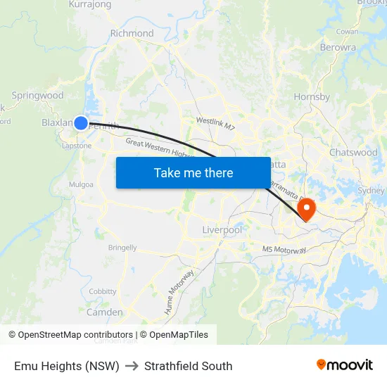 Emu Heights (NSW) to Strathfield South map