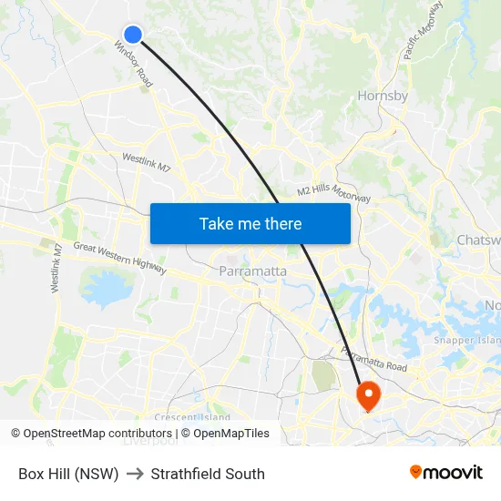 Box Hill (NSW) to Strathfield South map