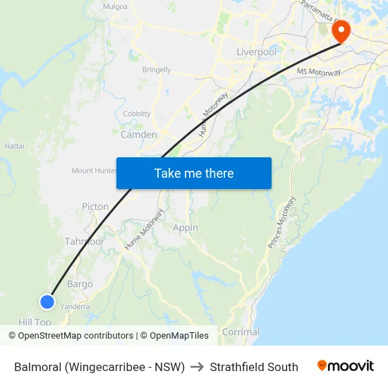 Balmoral (Wingecarribee - NSW) to Strathfield South map