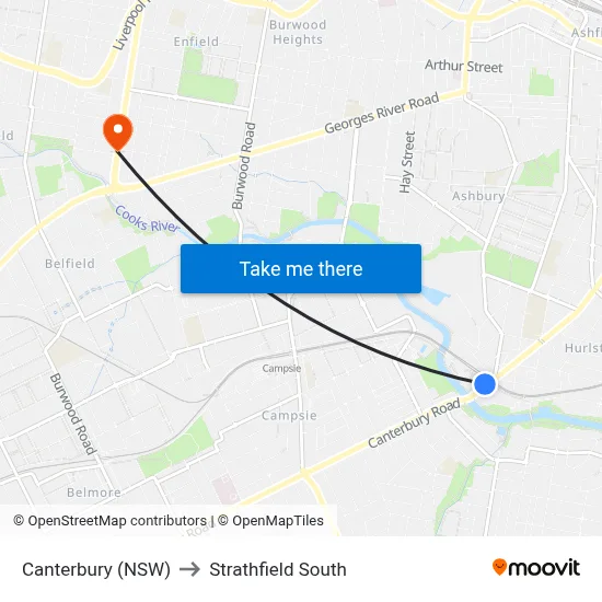 Canterbury (NSW) to Strathfield South map