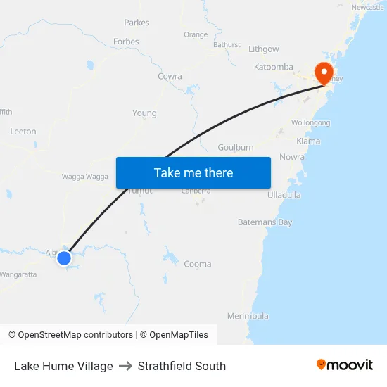 Lake Hume Village to Strathfield South map