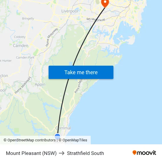 Mount Pleasant (NSW) to Strathfield South map