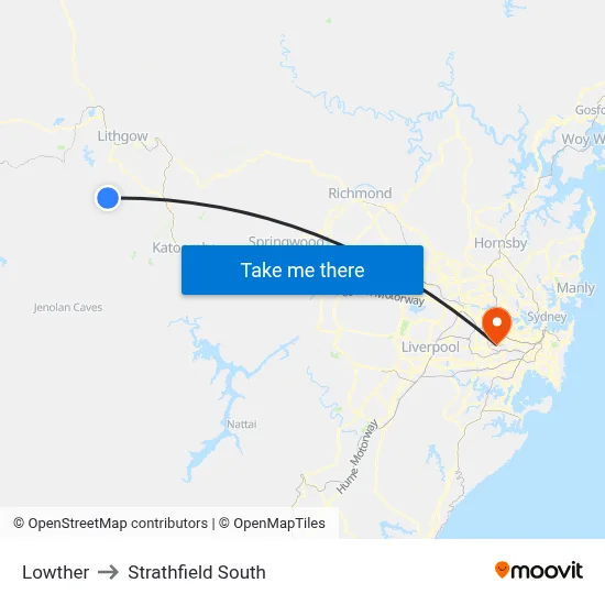 Lowther to Strathfield South map