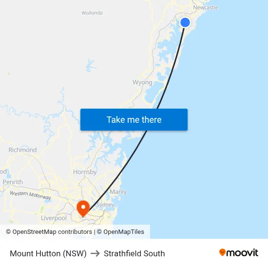 Mount Hutton (NSW) to Strathfield South map