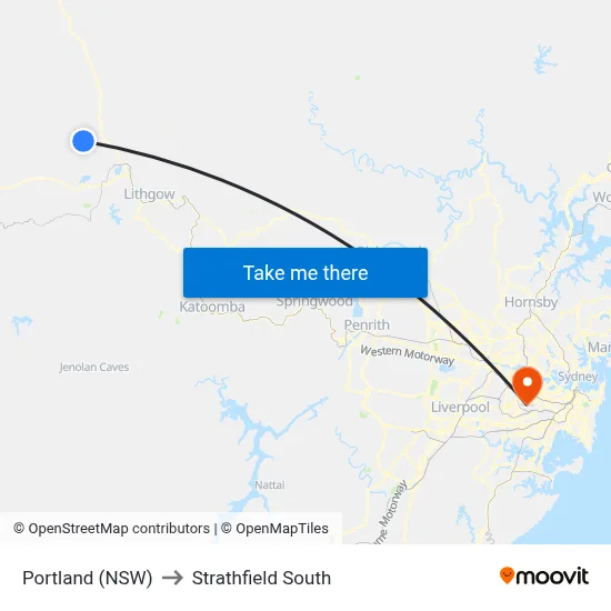 Portland (NSW) to Strathfield South map