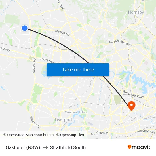 Oakhurst (NSW) to Strathfield South map