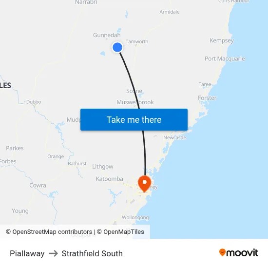 Piallaway to Strathfield South map