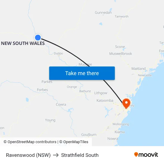 Ravenswood (NSW) to Strathfield South map