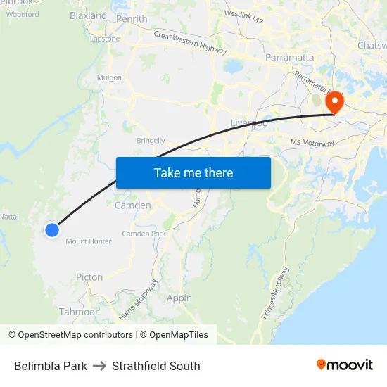 Belimbla Park to Strathfield South map