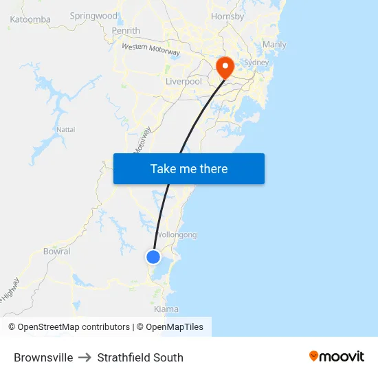 Brownsville to Strathfield South map