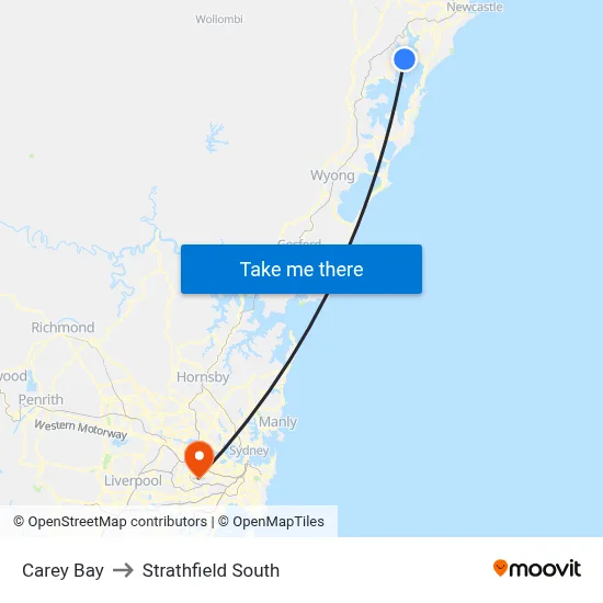 Carey Bay to Strathfield South map