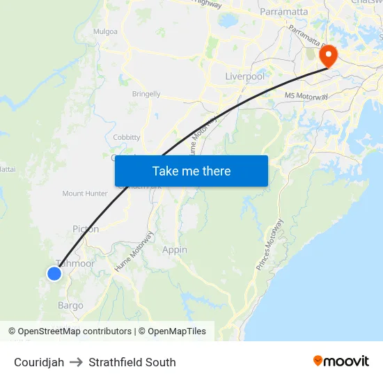 Couridjah to Strathfield South map
