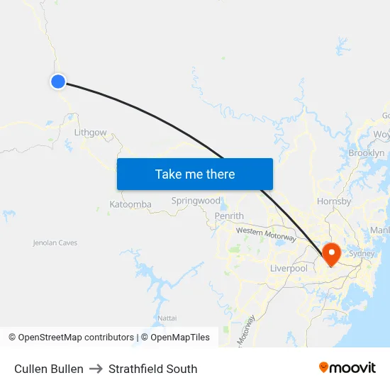 Cullen Bullen to Strathfield South map
