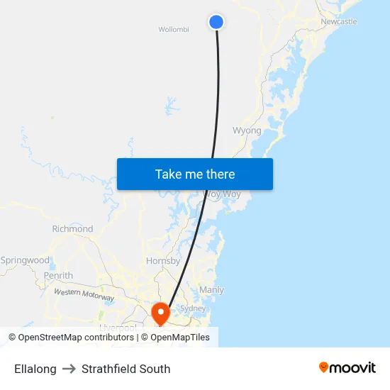 Ellalong to Strathfield South map