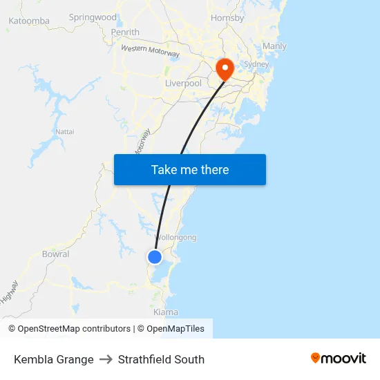 Kembla Grange to Strathfield South map